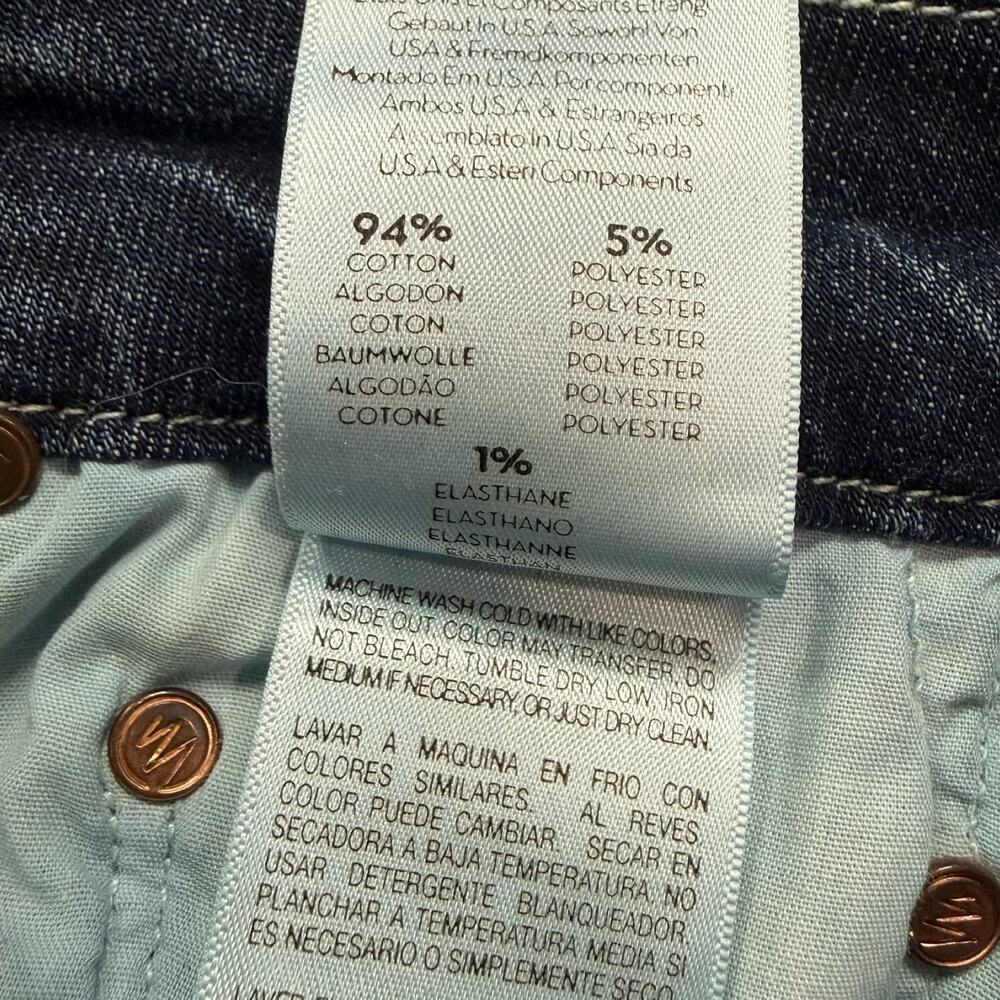 Mother Denim Blue Medium Wash Stretch The Looker Crop On The Edge Size 24 - Picture 5 of 12